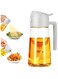 Oil Sprayer for Cooking, 2 in 1 Oil Sprayer for Cooking, 470ml/16oz Glass Oil Spray Bottle with Pourer, Cooking Oil Spray Glass for Used for Air Fryer, Baking, Grilling &iuml;&raquo;&iquest; (White)