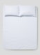 3-Piece Queen Size 180 Thread Count Premium Collection Star Printed Bedsheet Set Inclides 1xBedsheet, 2xPillow Cases 50x75 cm Cotton White 240x254cm