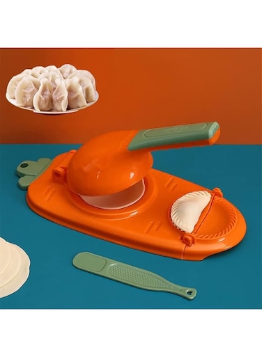 Miurixo 2 In 1 Dumpling Maker,Dumpling Skin Mold Dough Presser,Dumpling Press Maker Tool,Dumpling Maker Mold Plastic, New Efficient Dumpling Maker Mould,Pastry Molds Press (Orange)