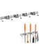 Stainless Steel Wall Mount Broom &amp; Mop Holder Organizer with 3 Racks 4 Hooks for Kitchen, Garden, Laundry, Garage - Durable, Space-Saving, Easy Installation