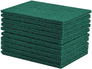 Heavy Duty Scouring Pads, 10 Pack, Green, Reusable Dishwashing Pads for Kitchen, Bathroom, Dishes, Grills