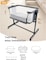 Lovely Baby Bed Bassinet LB 399, Infant Bed with Mattress, Air-flow Transparent Mesh, Lockable Wheels, 5-Adjustable Height, Age 0-6 M - Grey