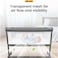 Lovely Baby Bed Bassinet LB 399, Infant Bed with Mattress, Air-flow Transparent Mesh, Lockable Wheels, 5-Adjustable Height, Age 0-6 M - Grey