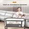 Lovely Baby Bed Bassinet LB 399, Infant Bed with Mattress, Air-flow Transparent Mesh, Lockable Wheels, 5-Adjustable Height, Age 0-6 M - Grey