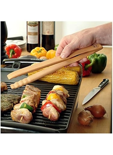 Zetzsche Beech Wood for Barbecue Pliers Tongs 30 cm Length, Made in Germany