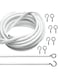NJM Curtain Wire White Cord Cable 3 Meter with 10 Pieces Hook and Eye