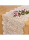 ELECDON 1 Pack Lace Table Runner White Vintage Lace Fabric Table Runner for Wedding Reception Table Overlay Floral Lace Rose Embroidered Table Runner Classy for Rustic Boho Bridal Decor (36*300 cm)