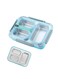 Stainless Steel Bento Lunch Box for Kids and Adults Leakproof Food Containers with 3 Compartments Reusable Airtight Lunch Container for School Office, Blue 1.2L