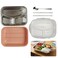 Stainless Steel Lunch Box with 3 Compartments, SUS304 Inner Tray, Spoon and Chopsticks Included, Leak-Resistant Silicone Seal for Daily Meals at Work, School, or Outdoors SOBHYS (Blush Beige)