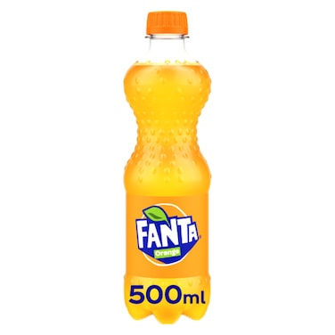 Fanta Orange Carbonated Soft Drink PET Bottle, 500ml