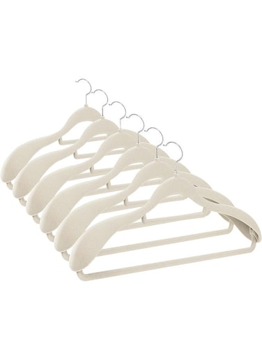 Red Dot Gift 6 Pack Ivory Wide Shoulder Velvet Hangers
