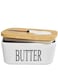 Weyeena Ceramic Butter Dish with Lid for Countertop (650 ML), Large Airtight Butter Container Covered Butter Dish, Porcelain Farmhouse Butter Container with Bamboo Lid &amp; Butter Knife