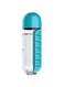 Dubai Gallery Water Bottle With Pill Organizer Blue/Clear 21Ounce