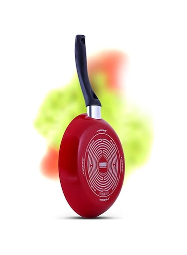 Rossetti&reg; Rosso 22cm Frying Pan The Original Red Made in Italy Fry Pan   PFOA FREE   Heavy Metal Free   Premium Metallic Finish Exterior   Efficient Heat Distribution System   Easy Clean Interior