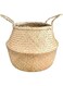 FIRST-MALL Natural Craft Large Size Seagrass Belly Basket for Storage, Laundry, Picnic and Woven Straw Beach Bag - Plant Pots Cover Indoor Decorative (M)