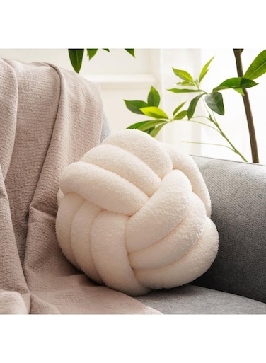 Home Enomia Knot Cushion Dia27cm - White