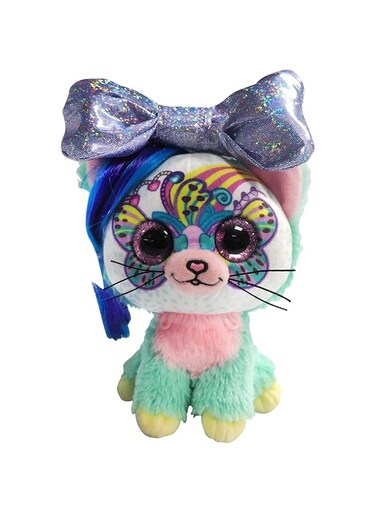 Pioupiou et Merveilles Little Bow Pets Stuffed Animals-6" Regular Rainbow Pet-2 Surprise Toys Inside