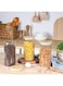 Mash 3-Piece Kitchen Food Storage Round Glass Canister Jar With Airtight Bamboo Lid For Cereals, Pasta, Tea, Coffee, Snacks, And Spices - 1200 ML Transparent