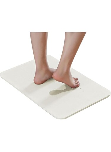 JBEACH Stone Bath Mat, Diatomaceous Earth Shower Mat, Non-Slip Super Absorbent Quick Drying Bathroom Floor Mat, Natural, Easy to Clean&hellip;