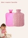 Hot Water Bottle Cover Soft Cover Only Knitted Hot Water Bottle Sweater for Winter Hot Compress and Cold Therapy, Menstrual Cramps, Neck, Shoulder Pain Relief (Pink)