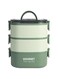 Bento Lunch Box,Stackable 3 Layers Bento Box,2000ml Large Capacity Lunch Containers,Leak-Proof, Food-Safe Materials. For Work School Camping, Microwave and Dishwasher Safe (Green)