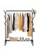 Cloth Rack Hanger Stand Clothes Dryer Rail With 8 Piece Branch Hook Bottom Storage Large Space For Shoes Umbrella Hats Scarf Handbag - Black