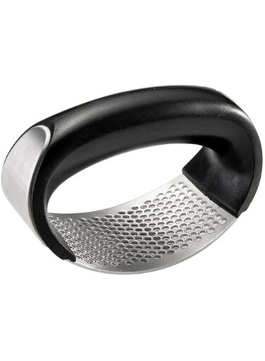 Dubai Gallery Mini Stainless Steel Garlic Grater With Handle Silver/Black