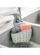 seven Double Decker Kitchen Sink Organizer - Green   Hanging Basket Storage with Suction Cup   Soap, Sponge, and Drain Rack Holder   Space-Saving Wash Accessories