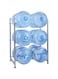 In House 6 Bottles Water Cooler Jug Rack, 5 Gallon Bottle Storage 3 Tier, Silver, assorted, EJ31175