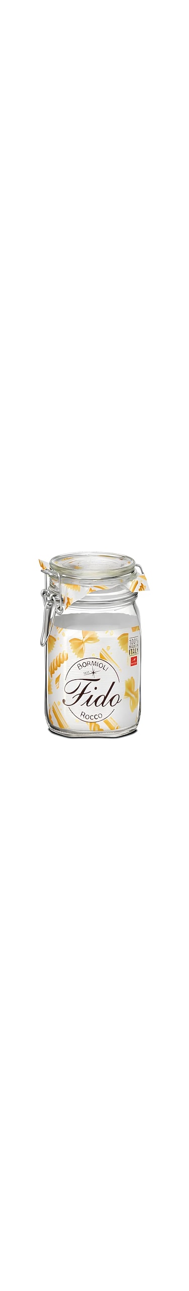 Bormioli Rocco Fido Clip Jar, Clear, 1 litres, Brr.Gw007985
