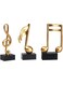 Cabilock 3pcs Music Note Figurine Gold Musical Sign Statue Musical Modern Art Abstract Sculpture Desk Display Collectible Decoration