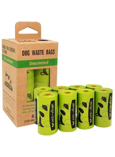 Mumoo Bear Poop Bags Biodegradable, 8 Rolls/120 Counts, Dog Waste Bags, Refill Rolls Unscented Compostable Bags, Leak-Proof, Easy Tear-Off