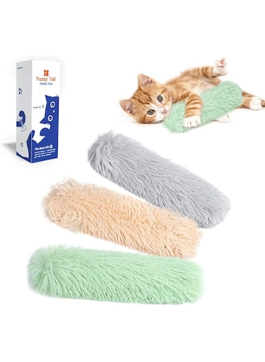 Coodiikaka Cat Toys Cat Pillows, 3 Pack Soft and Durable Crinkle Sound Catnip Toys, Interactive Cat Kicker Toys for Indoor Cats, Promotes Kitten Exercise