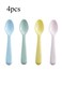 Set of 4 Fade Proof Easy Cleaning Colourful Feeding Spoons For Baby Plastic 16cm Multicolor 16cm