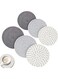6 Pcs Pot Trivets Large Braided Woven Trivet Coaster, Cotton Thread Weave Cup Coaster Hot Pot Dish Trivet Pad Mat for Kitchen Cooking Supplies (Gray, Dark Gray, White Gray, 7 Inch and 4.7 Inch)
