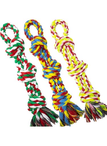 WDZZHOT [3 Pack] Dog Rope Toys, Christmas Dog Toys for Large and Medium Aggressive Chewers, Heavy Duty Dog Rope Toy for Large Breed, 100% Cotton Tug of War Dog Chew Toys for Boredom, Teeth Cleaning