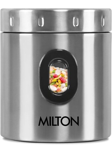 MILTON Steel Crispy 200 Storage Jar, 250 ml, Silver