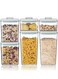 Premium Food Storage Containers with Lids Airtight- 6Pcs BPA-Free Kitchen and Pantry Organization Pop Containers, Leakproof Stackable Kitchen Storage Containers for Cereal, Flour, Sugar (1800x2, 1200x2, 500x2 ml)