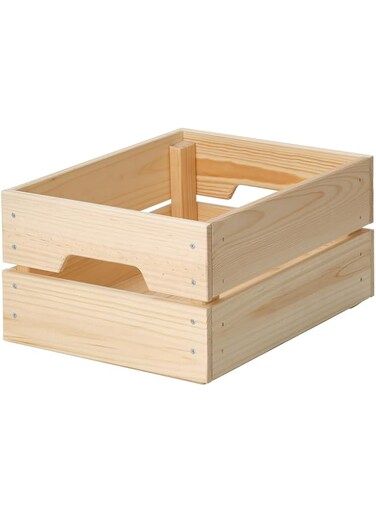 Ikea 102.923.57 Knagglig box made of solid pine (23 x 31 x 15 cm), Beige