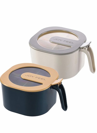 2 Pack Seasoning Box Kitchen Storage Container, for Spice Salt Sugar Cruet, with Cover and Spoons, Pepper Pots