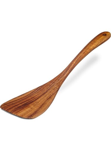 Spatula Wooden Turner Acacia Wood,Long Handle Flat Frying Spatula Handmade for Kitchen Cookware