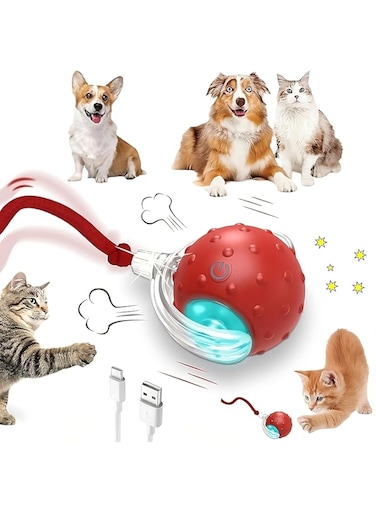 LUXELINE&trade; Chewie Smart Interactive Cat Ball Toy, 360&deg; Rotating Rolling Ball, Dog Ball, Active Rotating Ball for Dogs, Cat Toys Rolling Toy, Smart Dog Toys, Electric Cat Toy