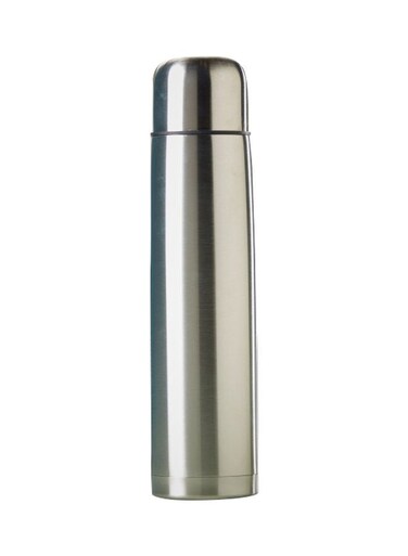 Double Wall Vacuum Flask Silver/Black 1Liters