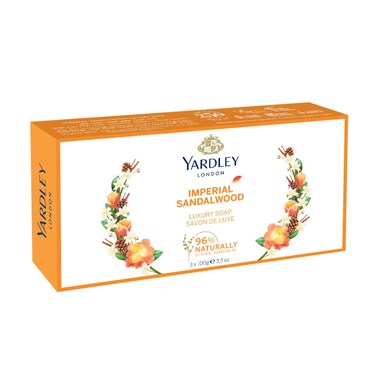 Yardley Sandalwood Luxury Soap Yellow 100g Pack of 3