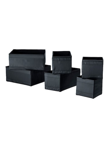 6-Piece Storage Box Set Black