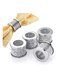 Napkin Rings Set, Sparkly Glass Napkin Holder with Metal Frame for Holiday, Metal Ring for Dinner Party, Wedding Decor, Table Decorations (4 Pcs)
