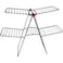 Double Layer Foldable Cloth Drying Rack - 2 Tier Heavy Duty Indoor Outdoor Laundry Stand - Red/Silver

