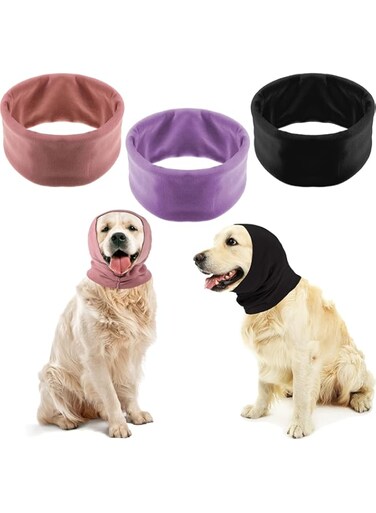 Sadnyy 3 Pcs Dog Ear Muffs Noise Protection Covers Hearing Wrap Earmuff Winter Scarf