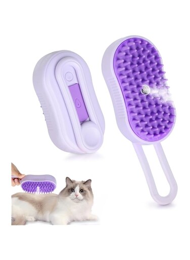 Cat Brush with Steam,Spray Cat Brush for Shedding,Steamy Brush Cat with Water Tank,3 In 1 Steam Cat Brush Remove Static Flying Hair,Pet Spray Massage Comb,Pet Hair Remover Brush for Cats and Dogs