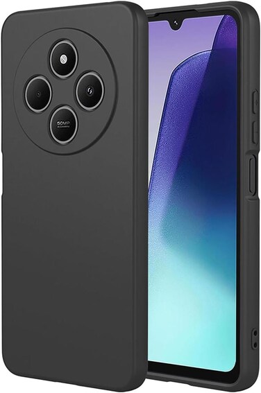 Case for Xiaomi Redmi 14C / Poco C75 Cover, Liquid Gel Rubber Bumper Case with Soft Microfiber Lining Cushion Slim Hard Shell Shockproof Protective Cover for Xiaomi Redmi 14C / Poco C75 (Black)